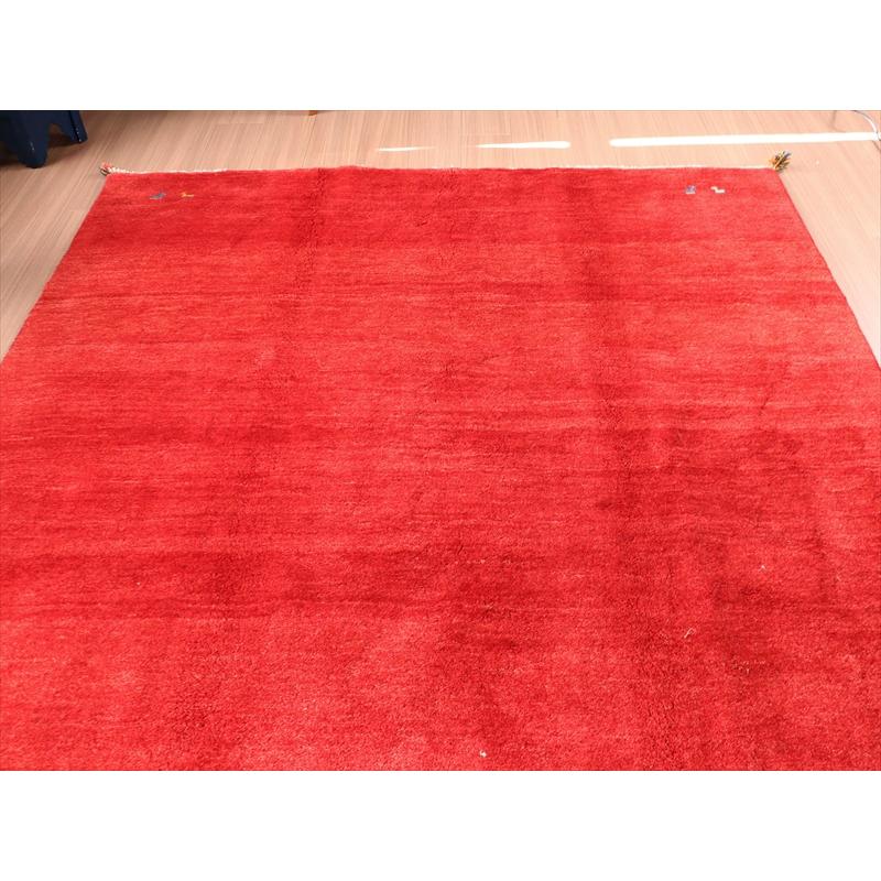 ギャッベ　無地 レッド シンプル 238x192cm | ブランド登録なし | 03