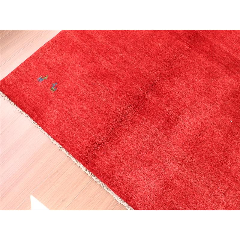 ギャッベ　無地 レッド シンプル 238x192cm | ブランド登録なし | 04