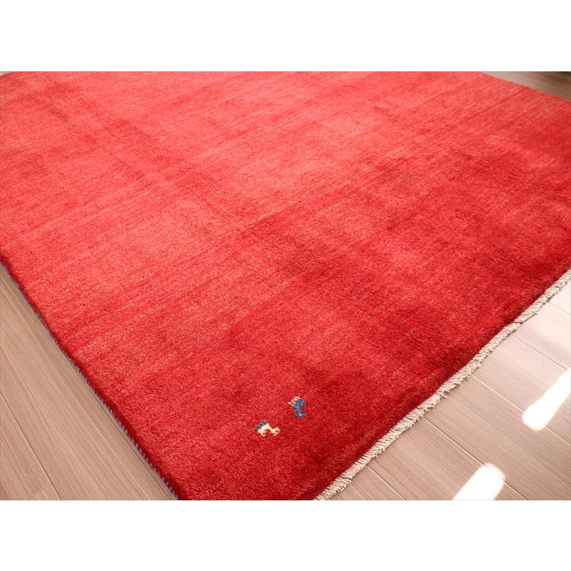 ギャッベ　無地 レッド シンプル 238x192cm | ブランド登録なし | 06