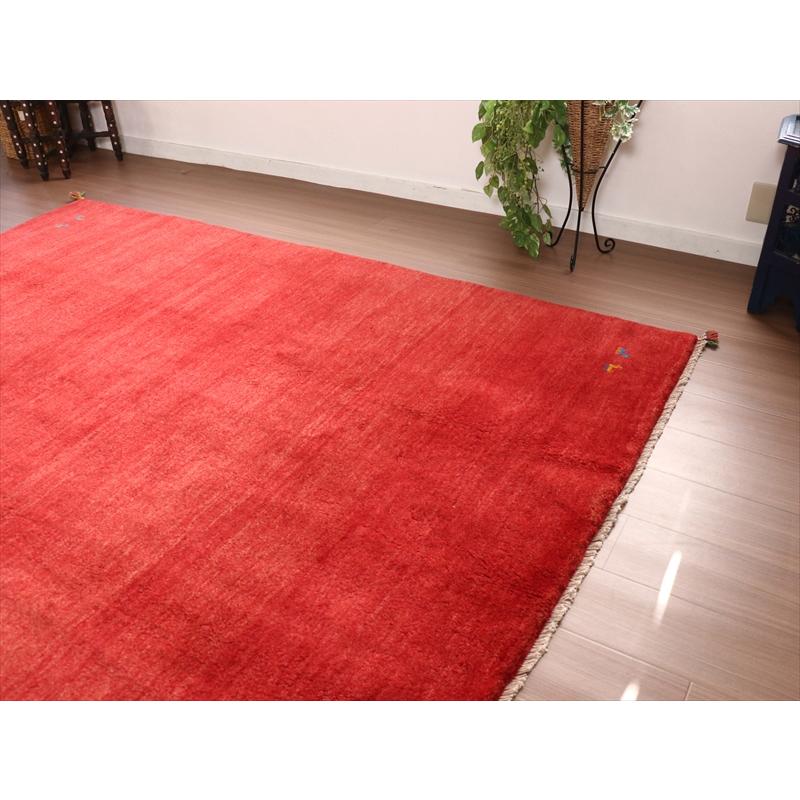 ギャッベ　無地 レッド シンプル 238x192cm | ブランド登録なし | 07