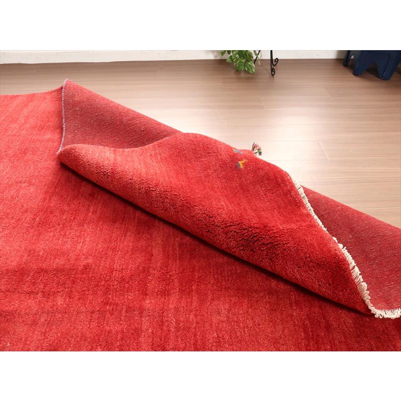ギャッベ　無地 レッド シンプル 238x192cm | ブランド登録なし | 09