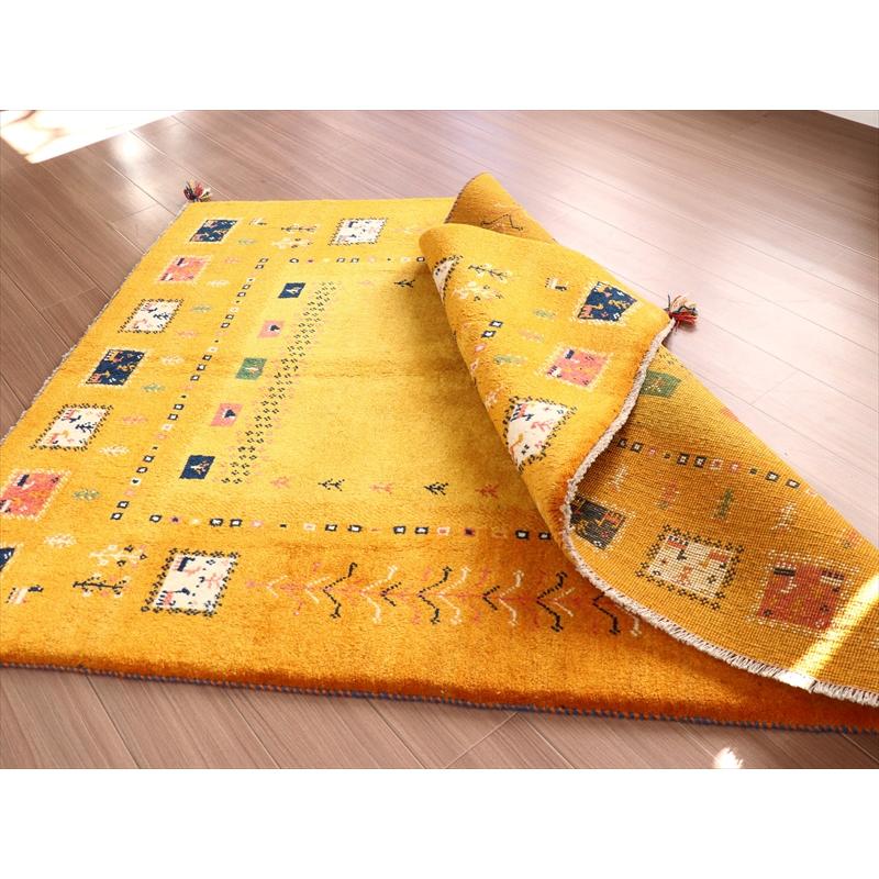 ギャッベ　イエロー　オレンジ 194x150cm カラフルなタイルモチーフ | ブランド登録なし | 10