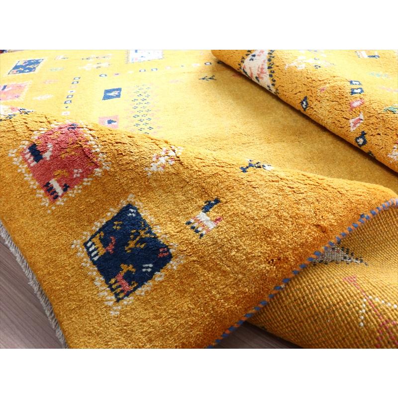 ギャッベ　イエロー　オレンジ 194x150cm カラフルなタイルモチーフ | ブランド登録なし | 12