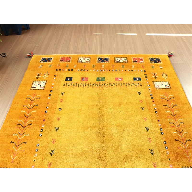 ギャッベ　イエロー　オレンジ 194x150cm カラフルなタイルモチーフ | ブランド登録なし | 02