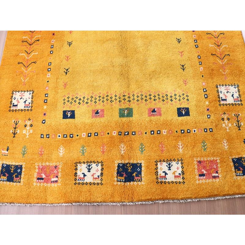 ギャッベ　イエロー　オレンジ 194x150cm カラフルなタイルモチーフ | ブランド登録なし | 03