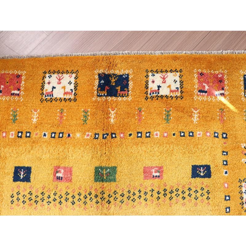 ギャッベ　イエロー　オレンジ 194x150cm カラフルなタイルモチーフ | ブランド登録なし | 07