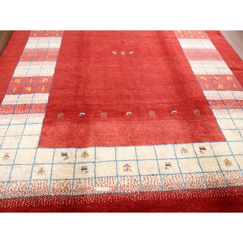 ギャッベ　カシュガイ族の手織り 296x200cm レッド/ナチュラルアイボリー　タイル　植物と動物のモチーフ | ブランド登録なし | 08