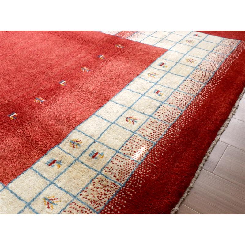 ギャッベ　カシュガイ族の手織り 296x200cm レッド/ナチュラルアイボリー　タイル　植物と動物のモチーフ | ブランド登録なし | 09