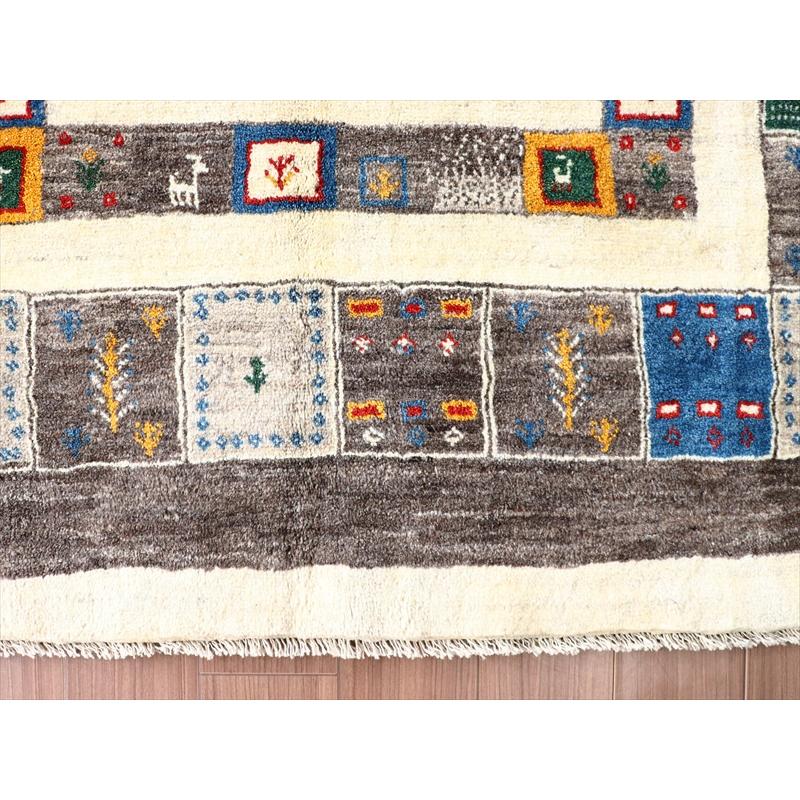 ギャッベ 毛足の長いラグ 228x170cm ナチュラルアイボリー　グレー | ブランド登録なし | 03