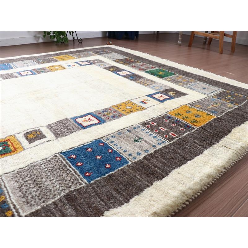 ギャッベ 毛足の長いラグ 228x170cm ナチュラルアイボリー　グレー | ブランド登録なし | 04