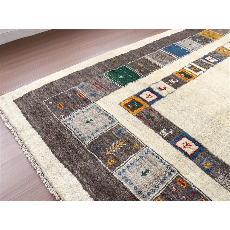 ギャッベ 毛足の長いラグ 228x170cm ナチュラルアイボリー　グレー | ブランド登録なし | 05