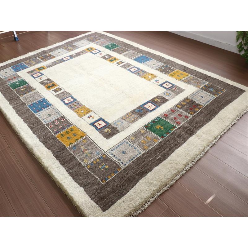 ギャッベ 毛足の長いラグ 228x170cm ナチュラルアイボリー　グレー | ブランド登録なし | 07