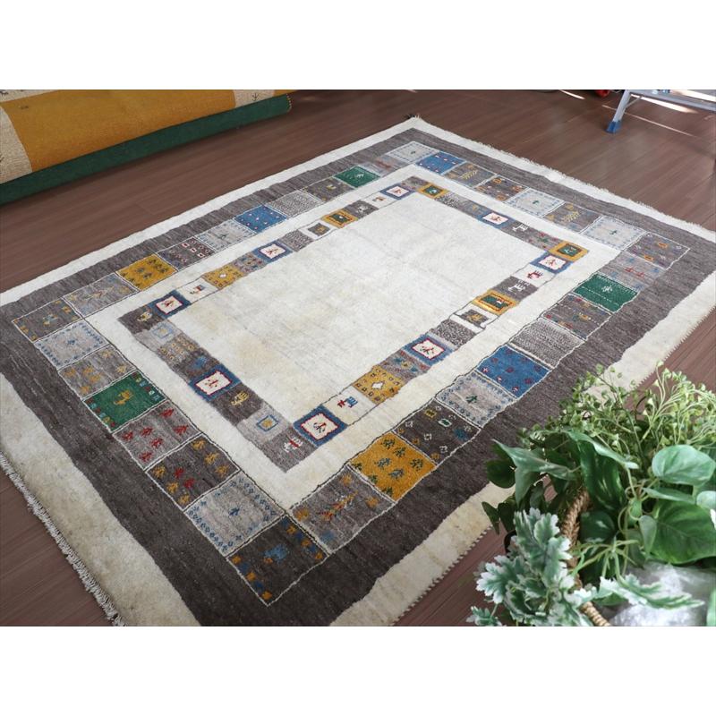 ギャッベ 毛足の長いラグ 228x170cm ナチュラルアイボリー　グレー | ブランド登録なし | 08