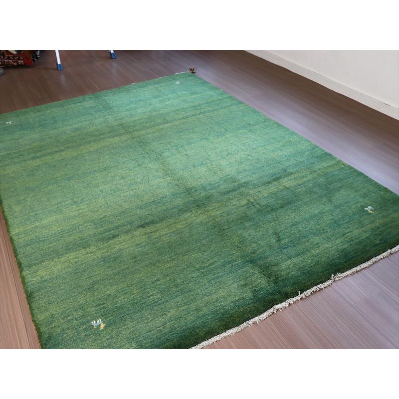 ギャッベ　グリーン 無地　シンプル 238x170cm 自然なグラデーション | ブランド登録なし | 10