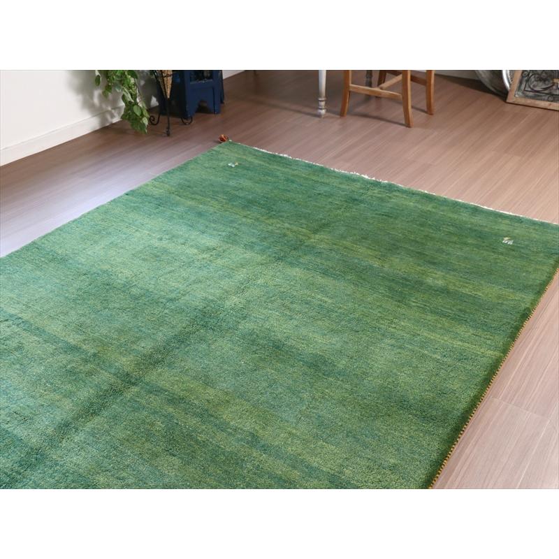 ギャッベ　グリーン 無地　シンプル 238x170cm 自然なグラデーション | ブランド登録なし | 04