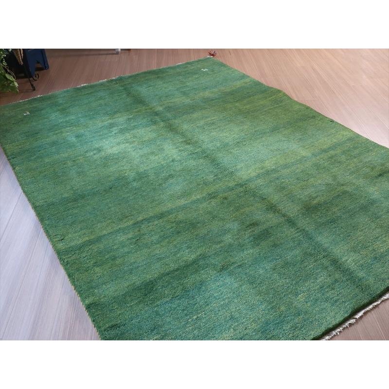 ギャッベ　グリーン 無地　シンプル 238x170cm 自然なグラデーション | ブランド登録なし | 07