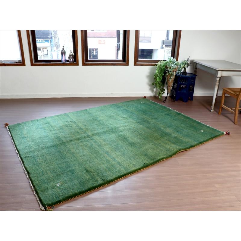 ギャッベ　グリーン 無地　シンプル 238x170cm 自然なグラデーション | ブランド登録なし | 08