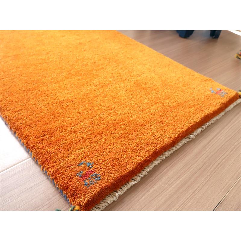 ギャッベ　手織りラグ イラン産 87x60cm 玄関サイズ　オレンジ | ブランド登録なし | 02