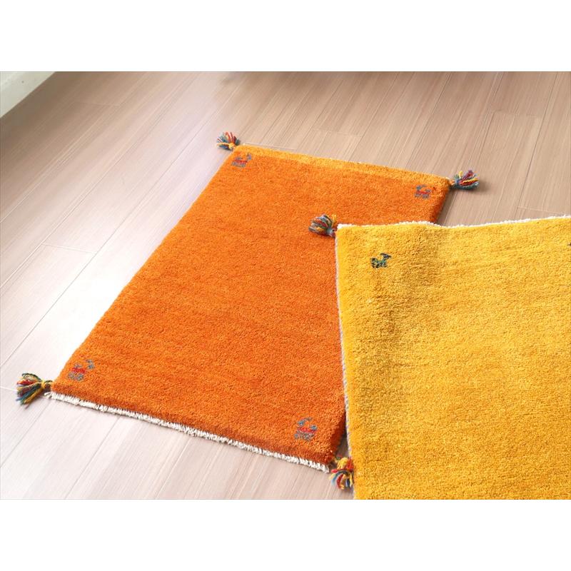 ギャッベ　手織りラグ イラン産 87x60cm 玄関サイズ　オレンジ | ブランド登録なし | 04