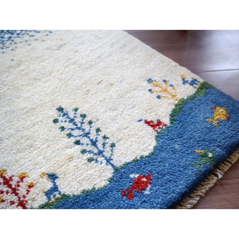 ギャッベ 手織り イラン産 56x40cm 風景のギャッベ　アイボリー | ブランド登録なし | 02
