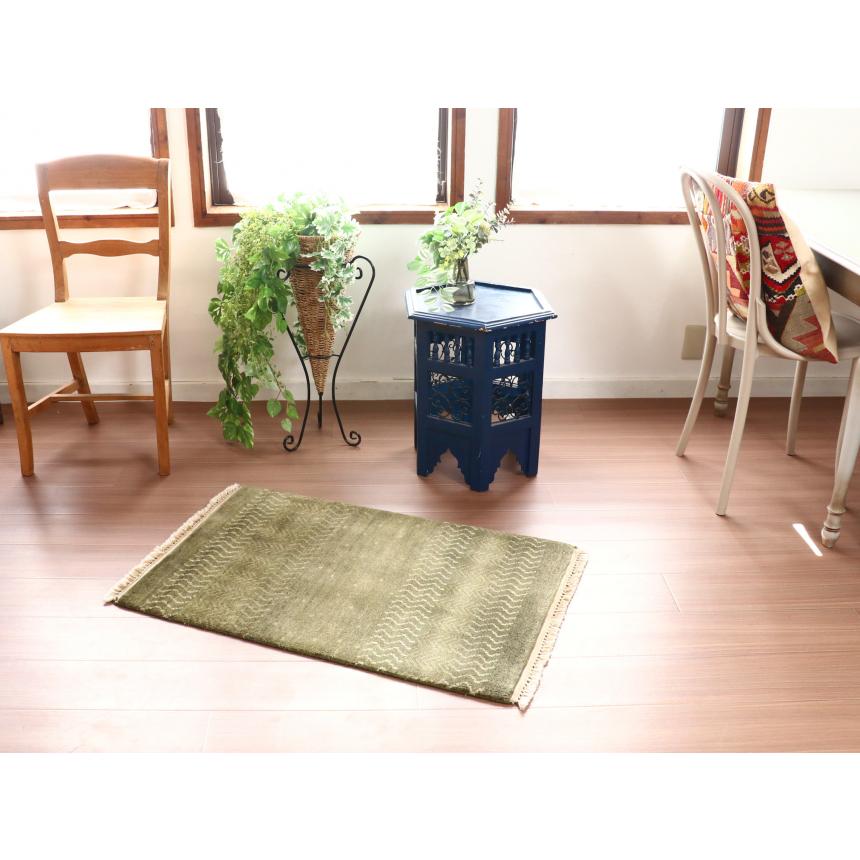 ギャッベ イラン 手織り 92x61cm 玄関マットサイズ : インプレッション