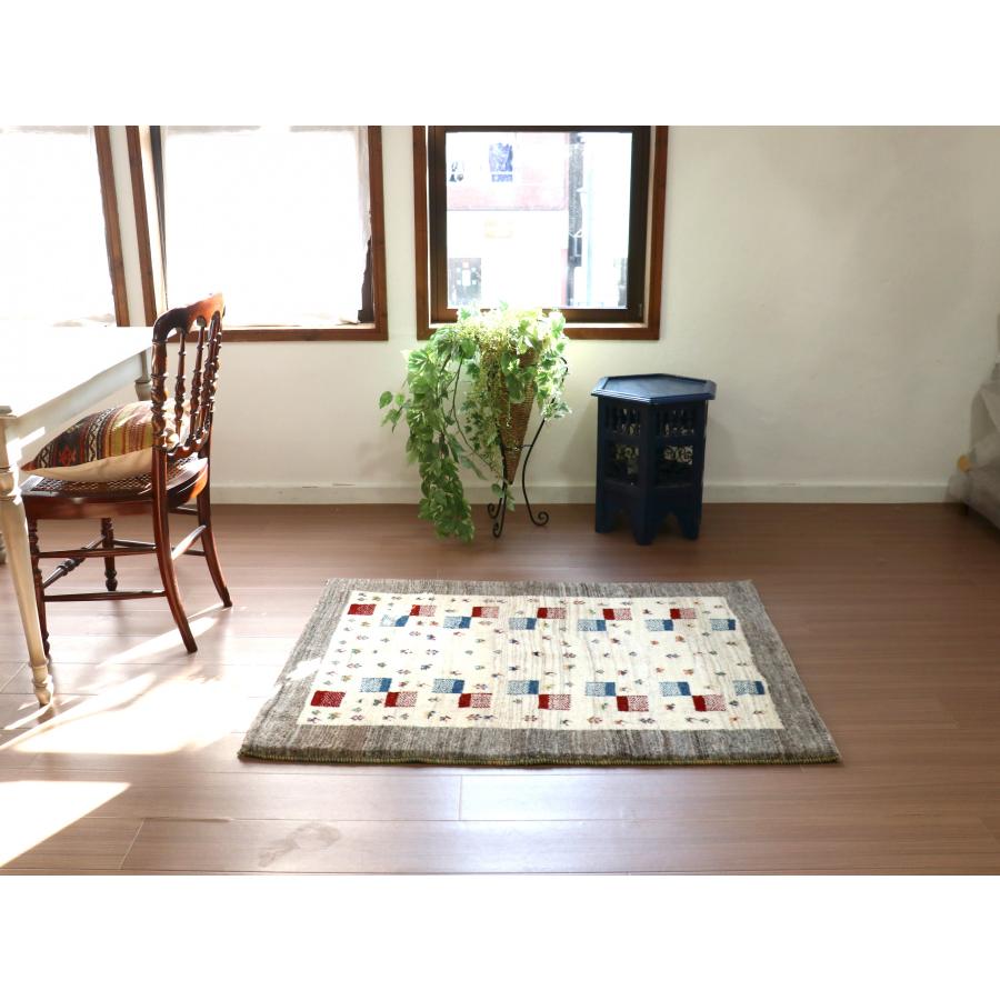 ギャッベ リズバフト ナチュラル/グレー 123x90cm 細かな織り | ブランド登録なし | 01