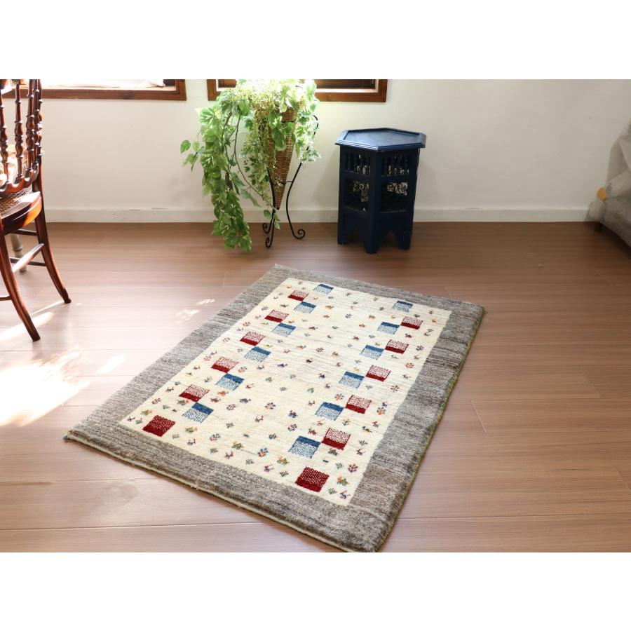 ギャッベ リズバフト ナチュラル/グレー 123x90cm 細かな織り | ブランド登録なし | 04