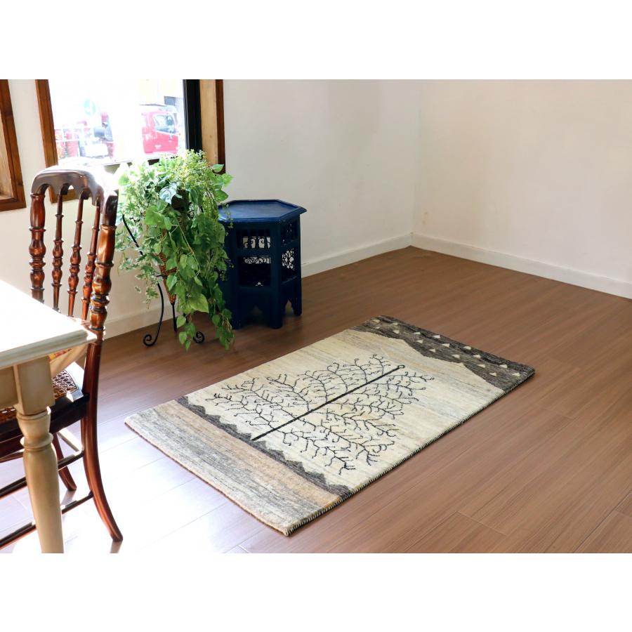 ギャッベ リズバフト 生命の木 132x79cm 細かな織り　モノトーン | ブランド登録なし | 01