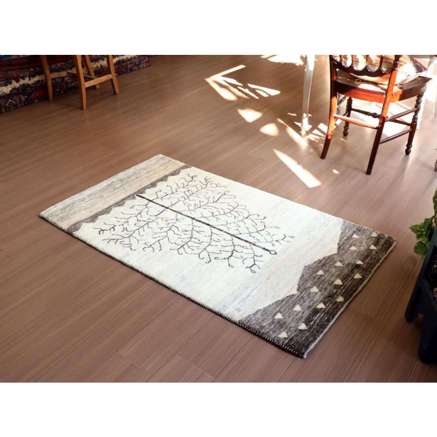 ギャッベ リズバフト 生命の木 132x79cm 細かな織り　モノトーン | ブランド登録なし | 05