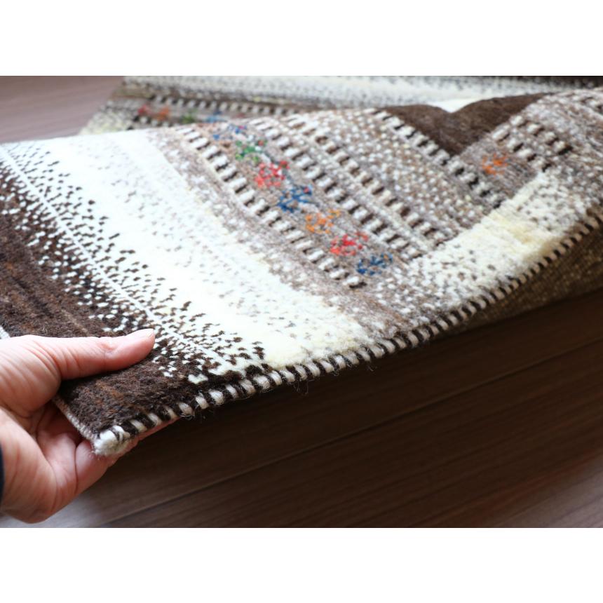 ギャッベ　タビーバフ Gabbeh Tabiibaft 96x71cm アイボリー　ブラウン　グラデーション | ブランド登録なし | 10