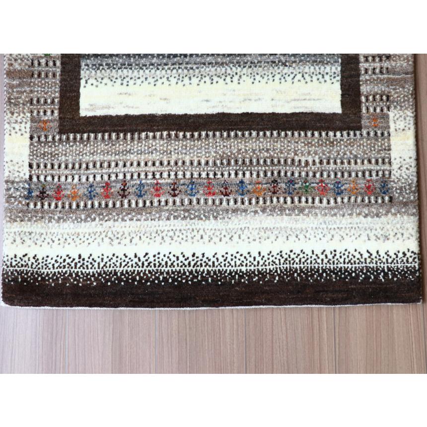 ギャッベ　タビーバフ Gabbeh Tabiibaft 96x71cm アイボリー　ブラウン　グラデーション | ブランド登録なし | 03