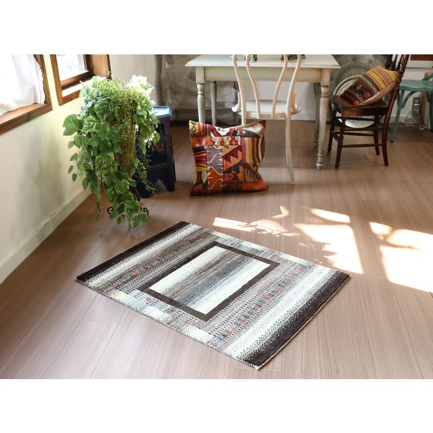 ギャッベ　タビーバフ Gabbeh Tabiibaft 96x71cm アイボリー　ブラウン　グラデーション | ブランド登録なし | 04