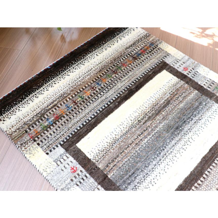 ギャッベ　タビーバフ Gabbeh Tabiibaft 96x71cm アイボリー　ブラウン　グラデーション | ブランド登録なし | 06