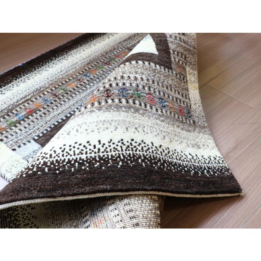 ギャッベ　タビーバフ Gabbeh Tabiibaft 96x71cm アイボリー　ブラウン　グラデーション | ブランド登録なし | 09