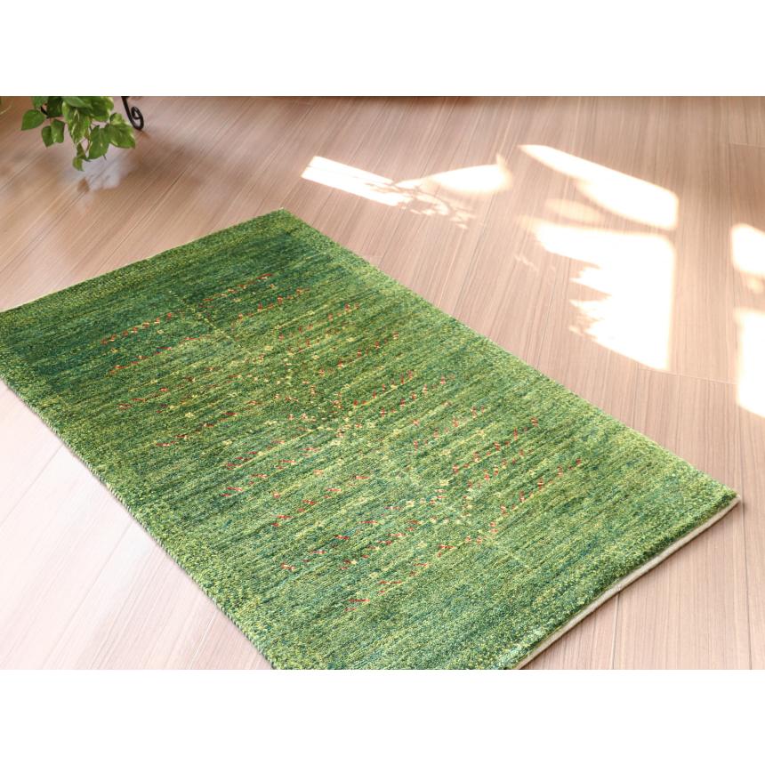 イラン産手織りギャッベ　バナフシェ 99x64cm 明るいグリーン　生命の木 | ブランド登録なし | 02