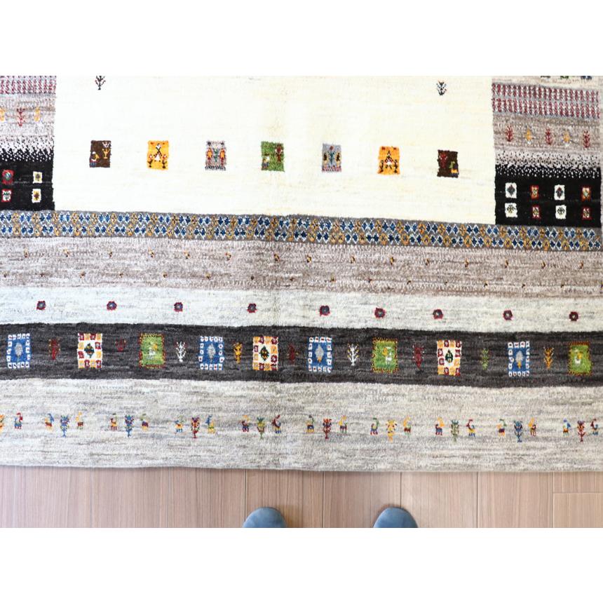 ギャッベ　タビーバフ Gabbeh Tabiibaft 205x157cm ナチュラルなモノトーングラデーション | ブランド登録なし | 03