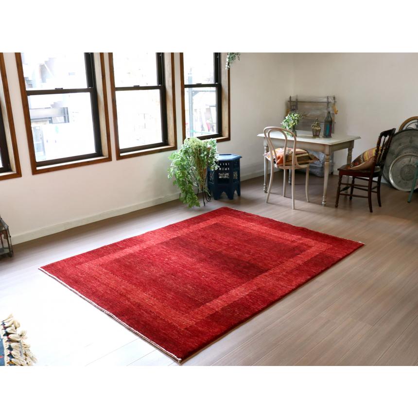 ギャッベ　 最上級の織りロリアタシュ  212x162cm レッド　グラデーション　スクエアデザイン | ブランド登録なし | 01