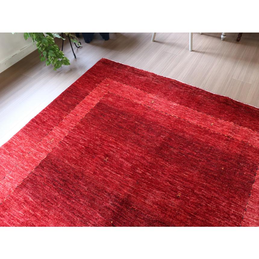 ギャッベ　 最上級の織りロリアタシュ  212x162cm レッド　グラデーション　スクエアデザイン | ブランド登録なし | 02