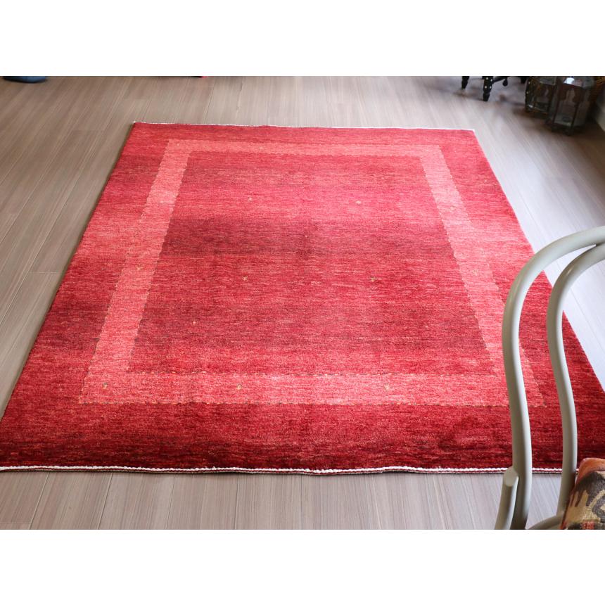 ギャッベ　 最上級の織りロリアタシュ  212x162cm レッド　グラデーション　スクエアデザイン | ブランド登録なし | 08