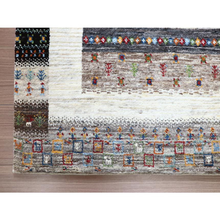ギャッベ　タビーバフ Gabbeh Tabiibaft 133x86cm 無染色ナチュラルグレー　織りの細かなギャッベ | ブランド登録なし | 05