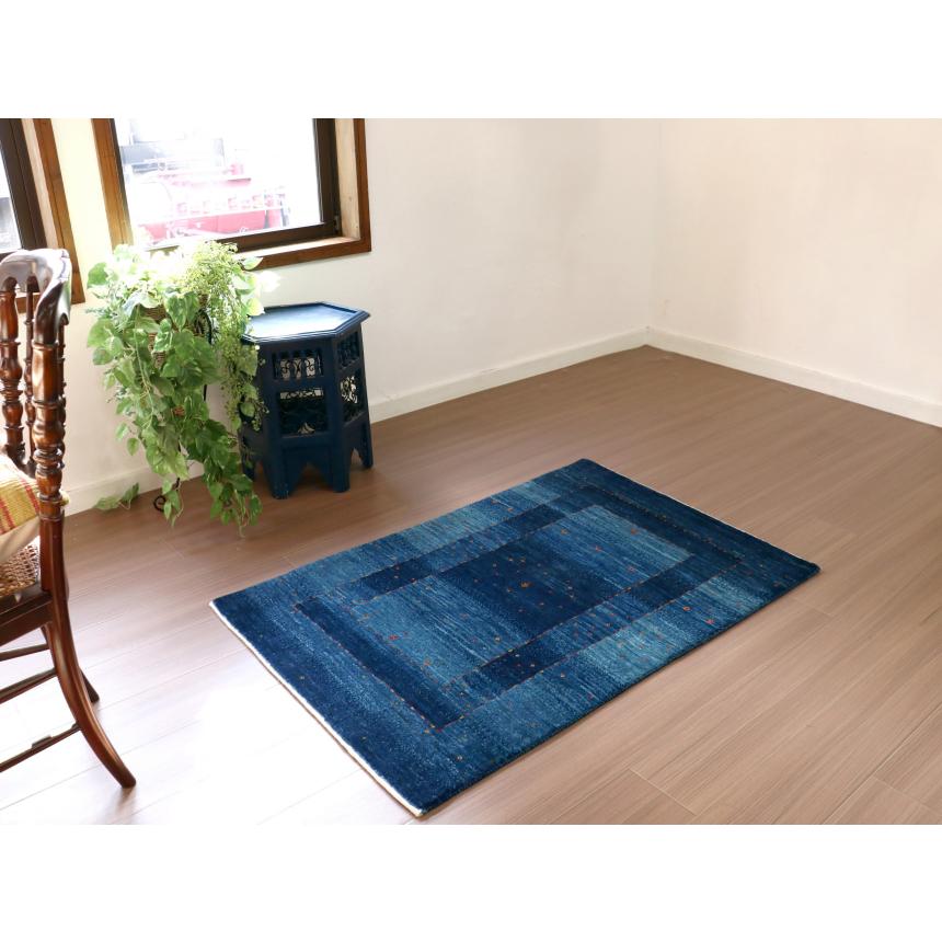 ギャッベ ロリアタシュ　細かな織りの最高級ギャッベ  122x81cm ブルー　ネイビー　グラデーション | ブランド登録なし | 01