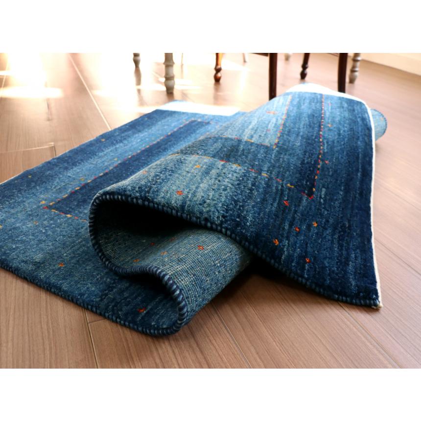 ギャッベ ロリアタシュ　細かな織りの最高級ギャッベ  122x81cm ブルー　ネイビー　グラデーション | ブランド登録なし | 07