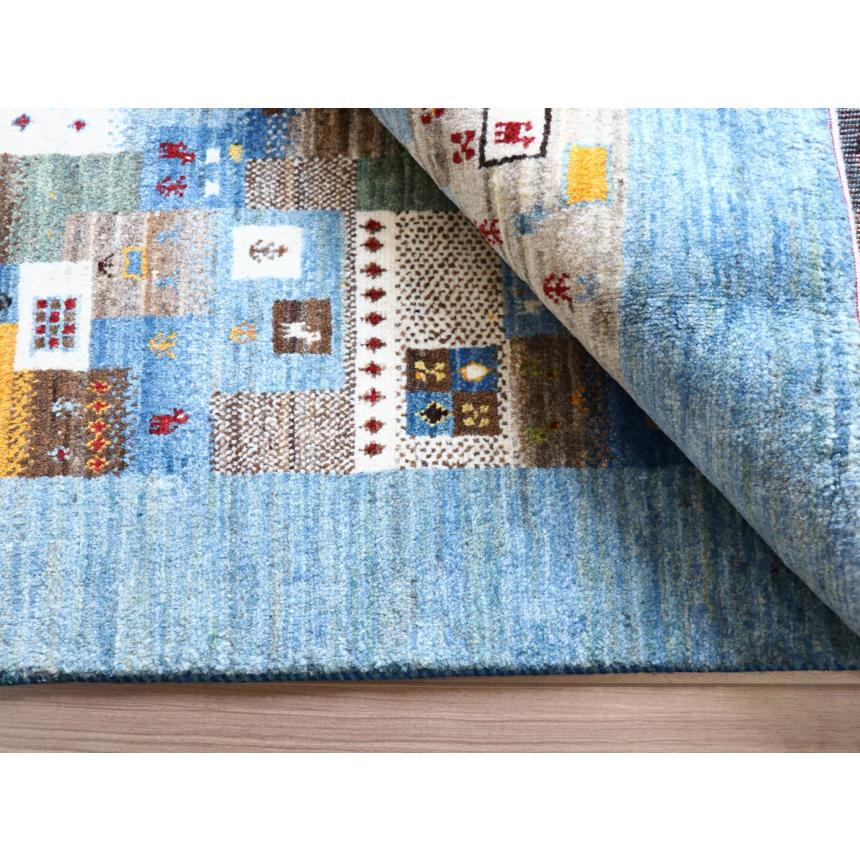 Gabbeh Nowbaft ノウバフト/ギャッベ 200x151cm 明るい水色　ランダムなモザイクデザイン | ブランド登録なし | 11