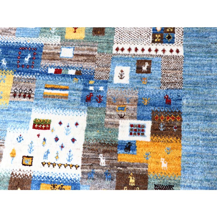 Gabbeh Nowbaft ノウバフト/ギャッベ 200x151cm 明るい水色　ランダムなモザイクデザイン | ブランド登録なし | 04