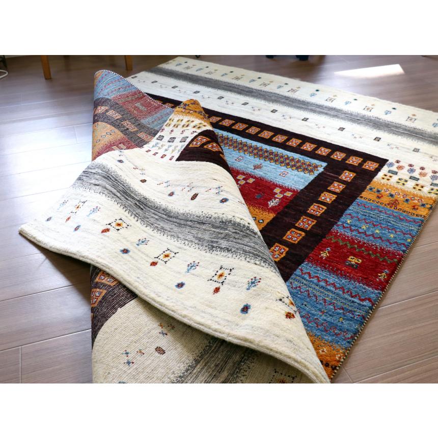 ギャッベ　ノウバフト Gabbeh Nowbaft 213x151cm モダンデザイン　カラフル　ストライプ | ブランド登録なし | 11