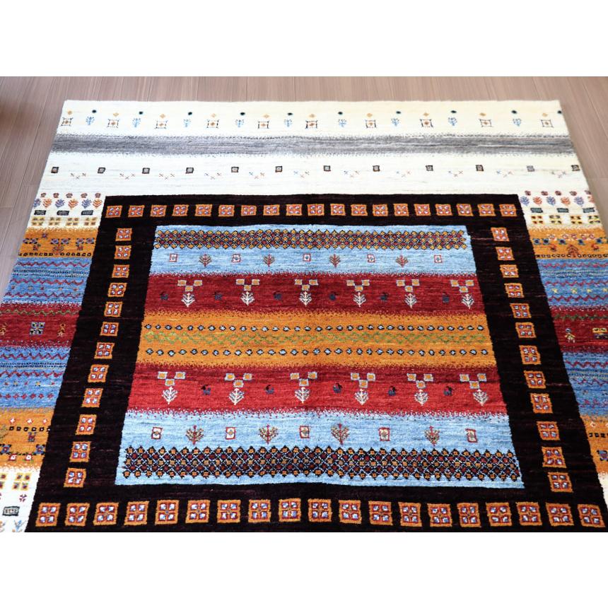 ギャッベ　ノウバフト Gabbeh Nowbaft 213x151cm モダンデザイン　カラフル　ストライプ | ブランド登録なし | 02