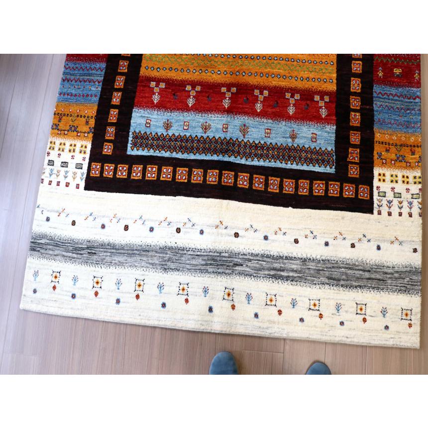 ギャッベ　ノウバフト Gabbeh Nowbaft 213x151cm モダンデザイン　カラフル　ストライプ | ブランド登録なし | 04