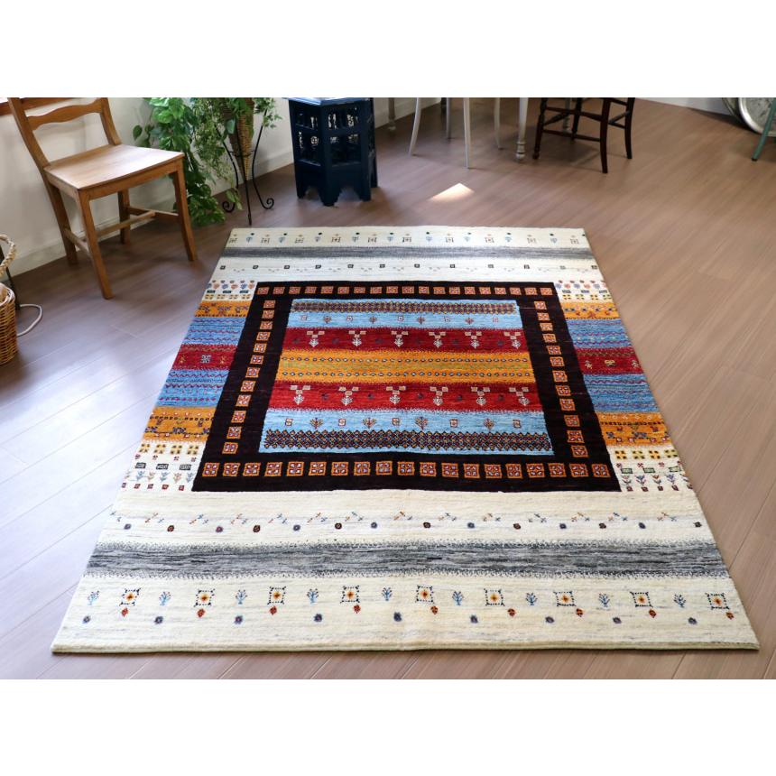 ギャッベ　ノウバフト Gabbeh Nowbaft 213x151cm モダンデザイン　カラフル　ストライプ | ブランド登録なし | 07