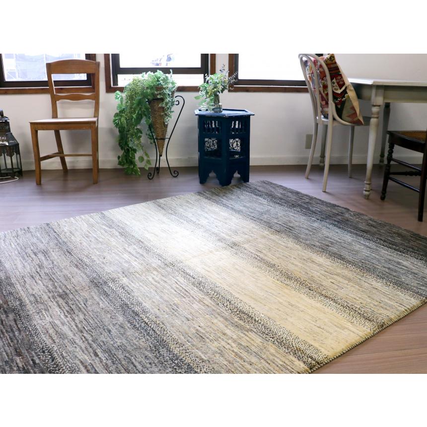 ギャッベ　タビーバフ Gabbeh Tabiibaft 206x157cm 無染色ナチュラルグレー　グラデーション | ブランド登録なし | 11