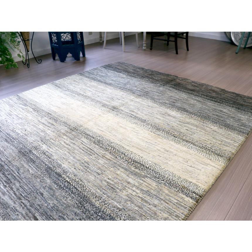 ギャッベ　タビーバフ Gabbeh Tabiibaft 206x157cm 無染色ナチュラルグレー　グラデーション | ブランド登録なし | 04